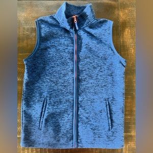 *Lands’ End Boys XL Fleece sweater jacket vest - blue with orange zipper